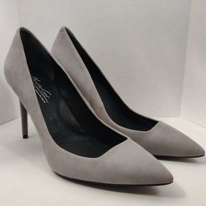 KENNETH COLE Parkville Grey Suede Pointy Toe Pumps